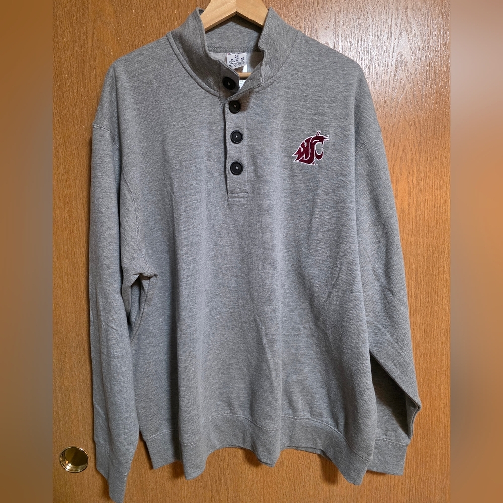 Champion Mens Heather Gray WSU Sweatshirt 2XL